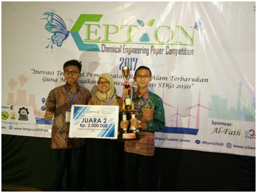 Chemical Engineering Department Delegates Win 2nd Place in CEPTION 2017